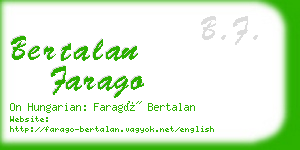 bertalan farago business card