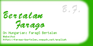 bertalan farago business card